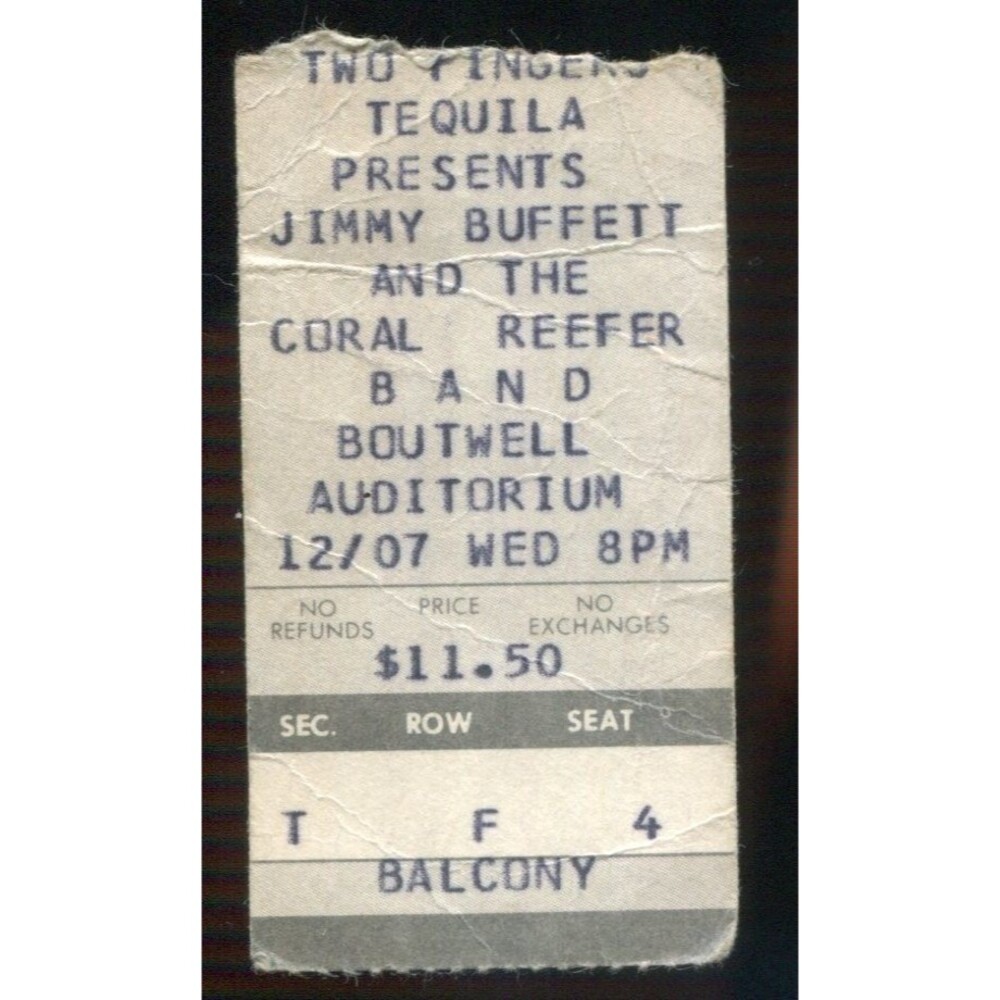 Vintage 1983 Jimmy Buffett Concert Ticket Stub Birmingham AL